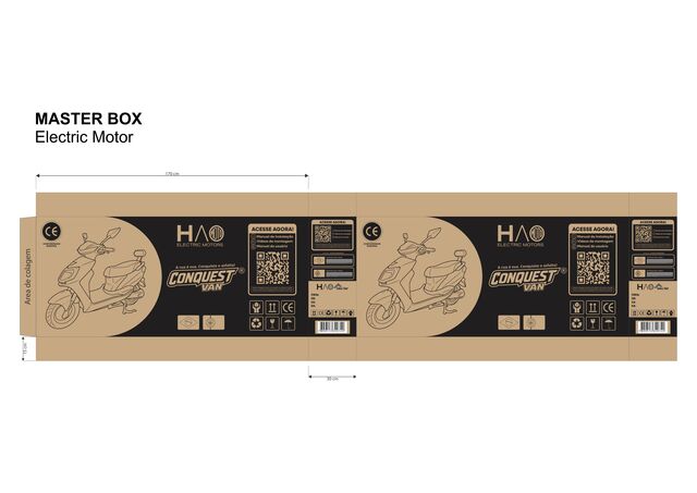 Master box dieline design for HAO Conquest Van electric motor