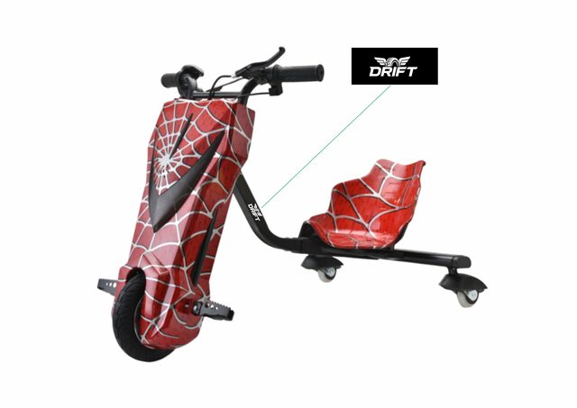 Drift electric tricycle — Red Spider finish, product photography and branding