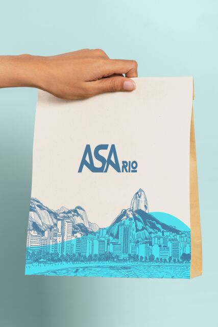 ASA Rio delivery bag design featuring a Rio de Janeiro skyline illustration
